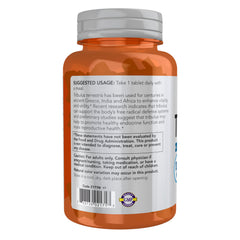 NOW Foods Tribulus 1000 mg label detail highlights 45% saponins.
