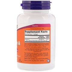 NOW Foods Vitamin A softgels close-up for convenient daily intake.