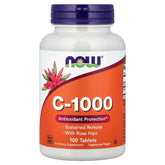 NOW Foods Vitamin C-1000 Sustained Release bottle in daily use for steady vitamin C.