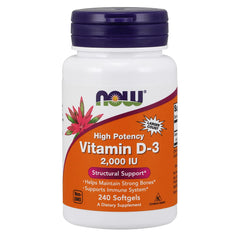 NOW Foods Vitamin D-3 bottle—packaging for daily supplementation