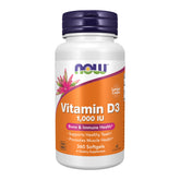 NOW Foods Vitamin D-3 1000IU bottle front showing potency for daily use