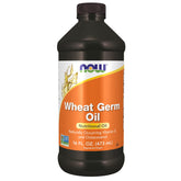 NOW Foods Wheat Germ Oil bottle pour highlights EFAs for daily use