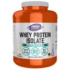 NOW Foods Whey Isolate creamy vanilla tub shows post-workout protein and easy mixing