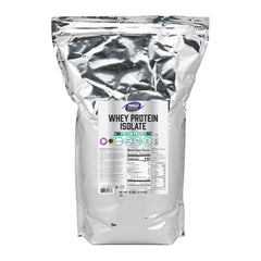 NOW Foods Whey Protein Isolate bottle showing premium protein for active lifestyles