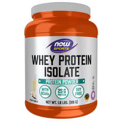 NOW Foods Whey Protein Isolate creamy vanilla container for post-workout fueling