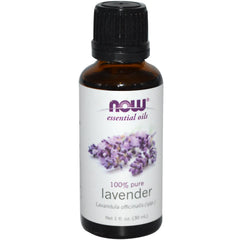 NOW Foods lavender oil bottle 1 oz for soothing aromatherapy.