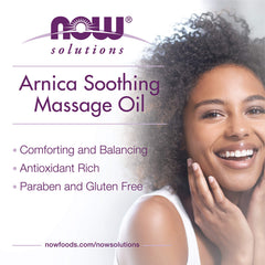 NOW Solutions Arnica Aceite de Masaje, envase de 8 onzas para el hogar