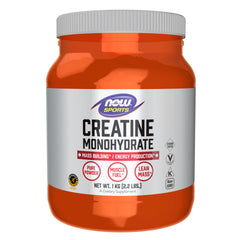 NOW Foods Creatine Monohydrate powder bottle ready for workouts and energy support.