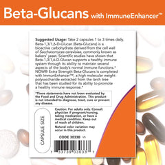NOW Foods Beta-Glucans capsules close-up inside the bottle for easy daily supplementation