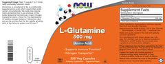 NOW Foods glutamine capsules on a gym bag showing portable supplement use