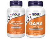 NOW Foods L-Theanine Inositol bottle calm focus for busy days