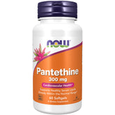 NOW Foods Pantethine 300 mg softgels bottle front for potential cardiovascular support.