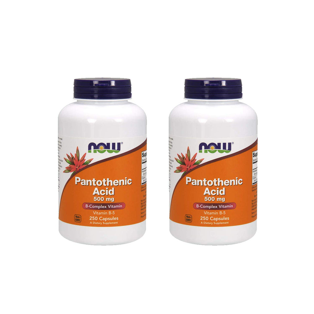 NOW Foods Pantothenic Acid 500 mg bottle supporting nutrient metabolism.