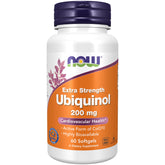 NOW Foods Ubiquinol 200 mg softgels in bottle for daily energy support.