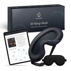Nox Sleep 3D mask close-up in ice silk for cool, comfortable sleep.
