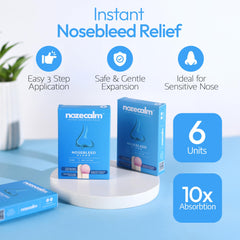 NozeCalm plug expansion showing gentle, secure fit for sensitive noses