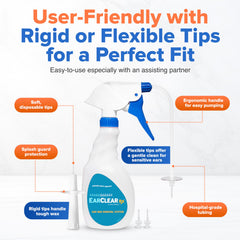 Nuance EarClear Rx Kit rigid tips for targeted wax removal.