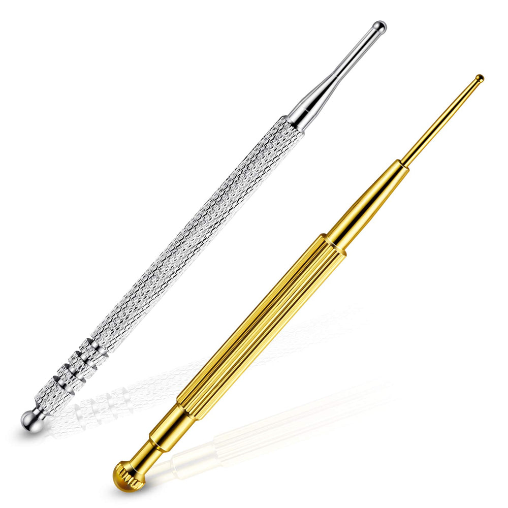 Nuanchu retractable copper probe for precise acupoint targeting during facial massage.