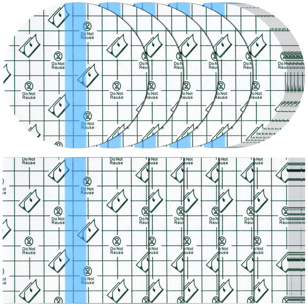 Nuanchu waterproof round 4x4 inch bandage on skin for shower protection.