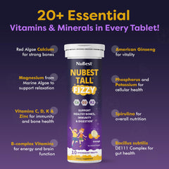 NuBest Tall Fizzy orange effervescent tablet ready to be mixed in water