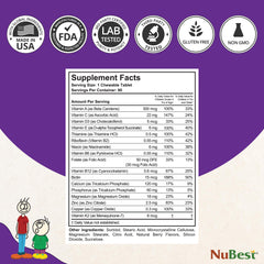 NuBest Tall Kids label detail highlights calcium and vitamin D3 benefits.
