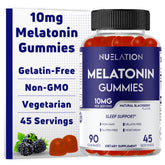 NUELATION melatonin gummies bottle on nightstand for easier bedtime routines.