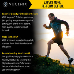Nugenix Essentials Tribulus packaging shows 120-count bottle and 95% saponins.