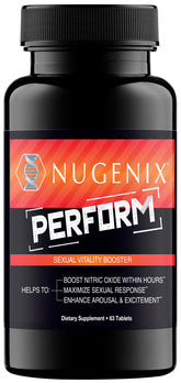 Nugenix Perform bottle top view for daily vitality support