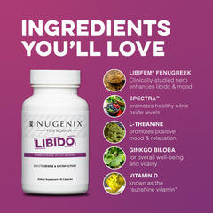 Nugenix Women's Libido label detail indicating purity and careful sourcing