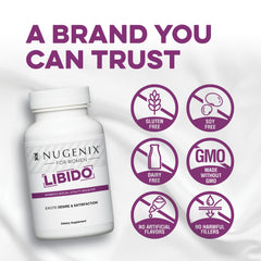 Nugenix Women's Libido packaging box shown for discreet, convenient daily use