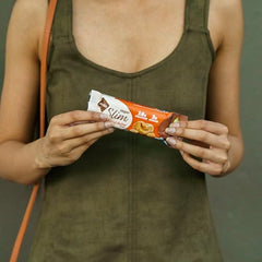 NuGo Slim nutrition facts panel with protein and fiber values.