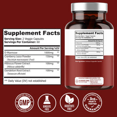 Number One Nutrition D-Mannose capsules close-up highlighting potent formula
