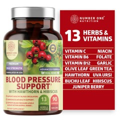 Number One Nutrition N1N Blood Pressure Support bottle showing the capsule formula for healthy circulation.