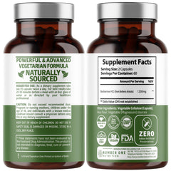 Close-up of Number One Nutrition N1N Premium Berberine Plus capsules, vegetarian and easy to swallow