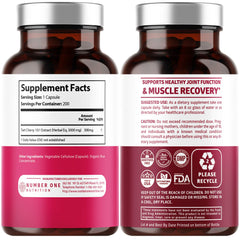 N1N Tart Cherry Extract capsules close-up highlighting 10x concentrate and muscle recovery potential.