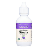 NuNaturals Clear Extract Stevia bottle with dropper, ideal for sugar-free beverages.