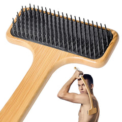 NURENDER bamboo back scratcher with extended handle for full-body reach.