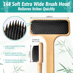 NURENDER bamboo back scratcher with a cotton-wrapped handle for secure grip.