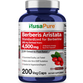 NusaPure Berberine HCI 20:1 bottle cap view for easy daily capsules