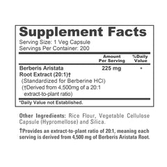 NusaPure Berberine HCI 20:1 extract label closeup non-GMO vegan