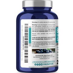 NusaPure Bilberry Extract capsules arranged for easy daily supplementation