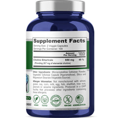 Close-up of NusaPure choline capsules for vegetarian diets