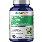 NusaPure Green Tea 20:1 extract bottle showing 1200 mg per serving