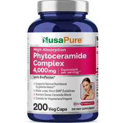 NusaPure Phytoceramide Complex bottle with 200 capsules for daily ceramide support