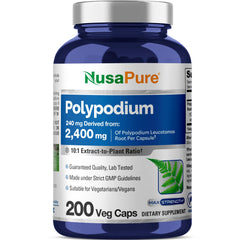 NusaPure Polypodium Leucotomos bottle for daily vegan-friendly capsule intake