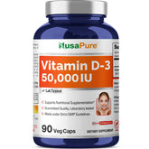 NusaPure Vitamin D3 50,000 IU bottle front for daily wellness