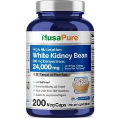 NusaPure White Kidney Beans 30:1 extract bottle showing high-potency formula.