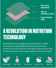 NuStrips vegan strawberry flavor packaging