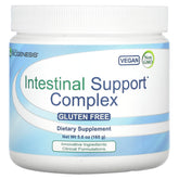 Nutra BioGenesis intestinal support powder bottle promotes gut health and comfort