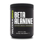 NutraBio Beta Alanine powder container for pre-workout support.